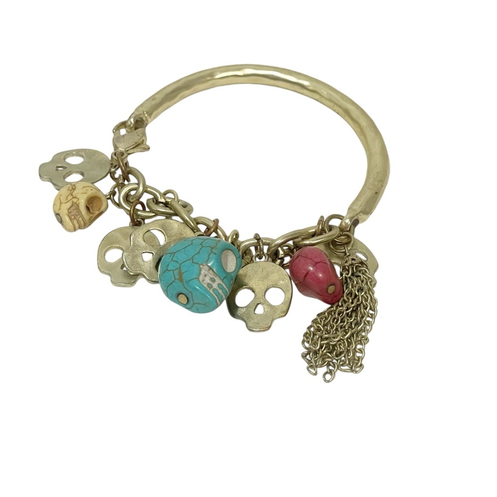 Skeleton Multi Colof‎ Silver Charm Skull Head Bracelet